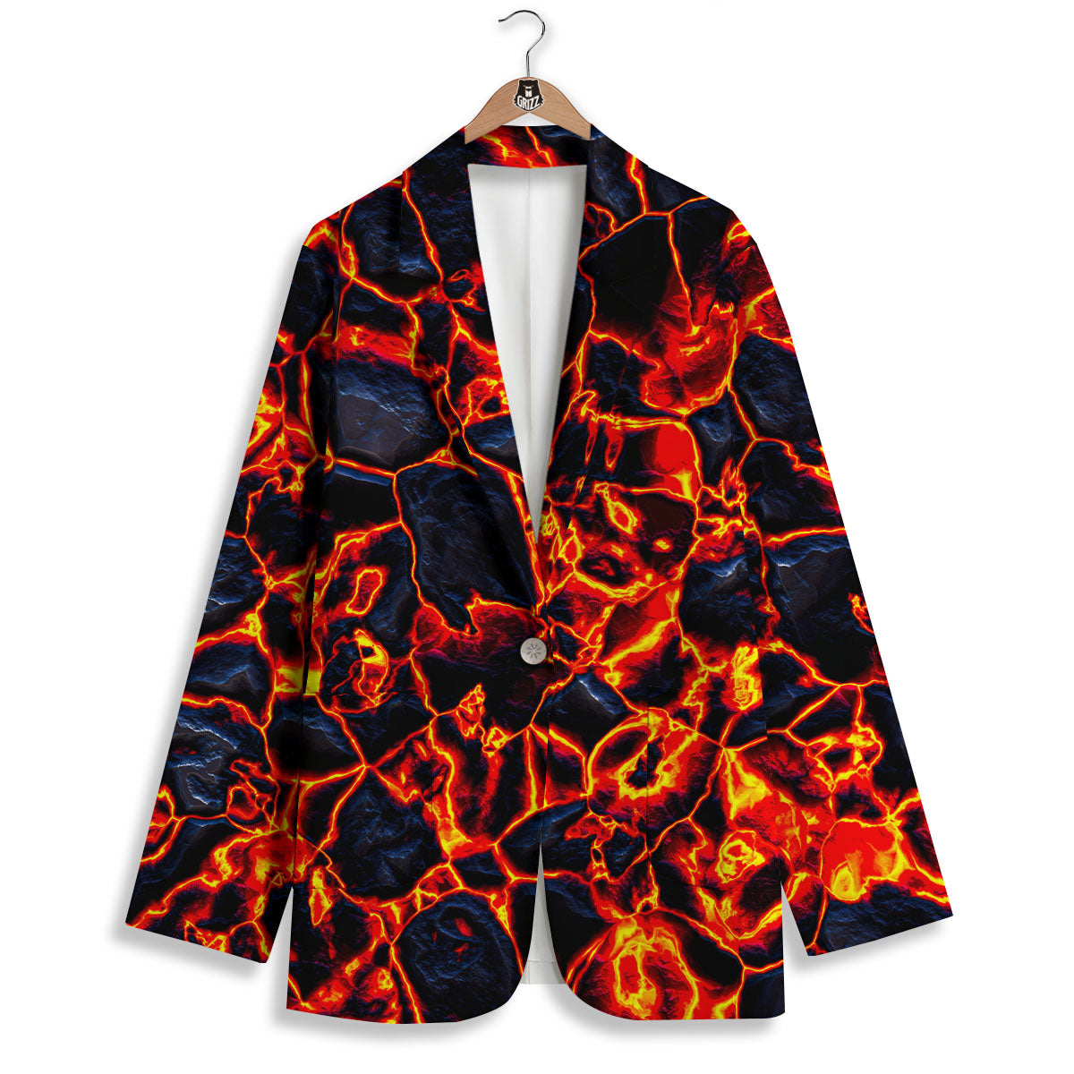 Lava Molten Print Women's Blazer-grizzshop