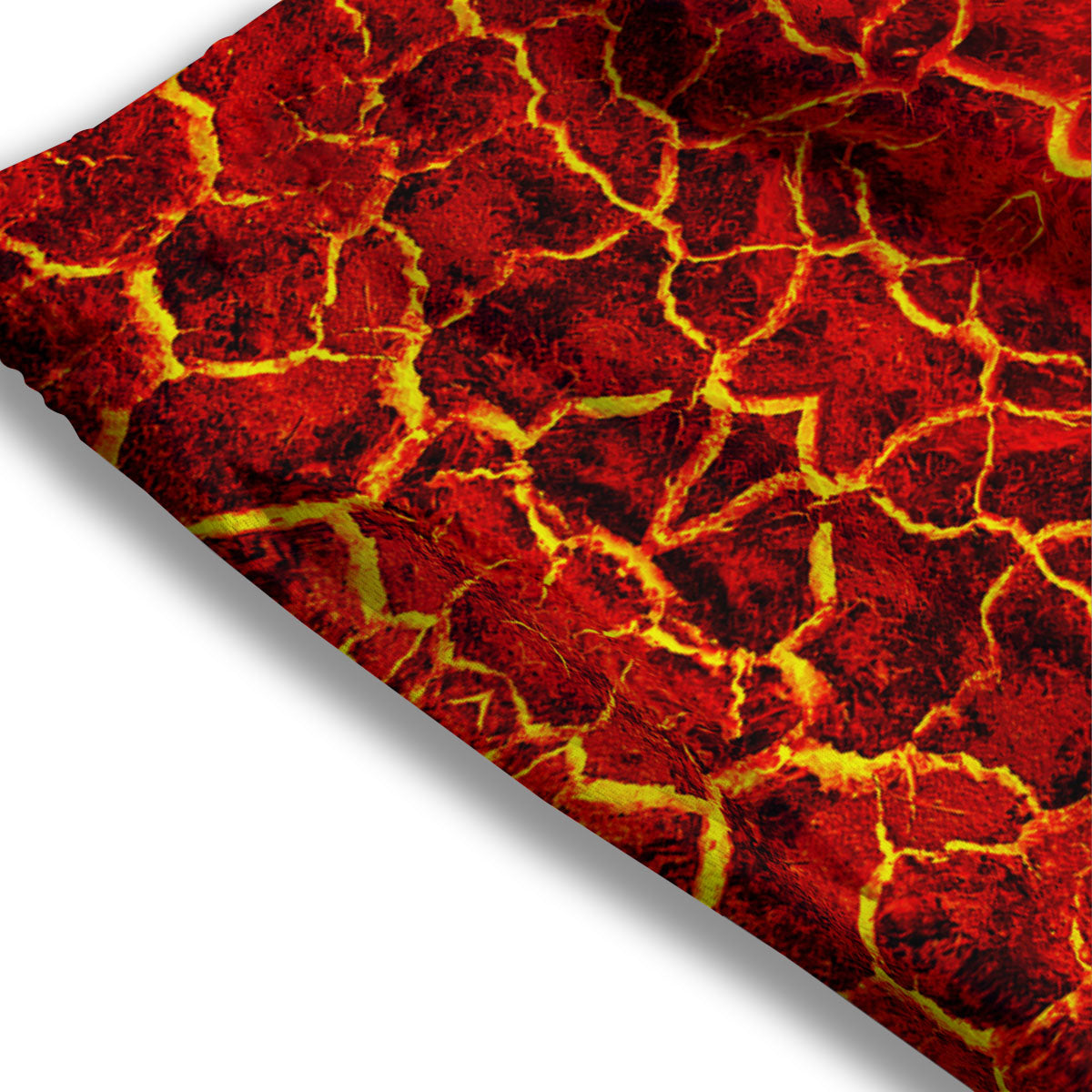 Lava Red Print Pattern Mesh Shorts-grizzshop