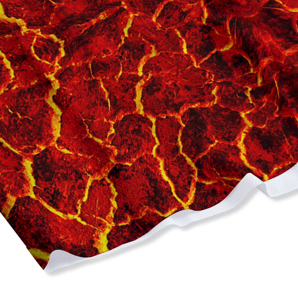 Lava Red Print Pattern Mesh Shorts-grizzshop