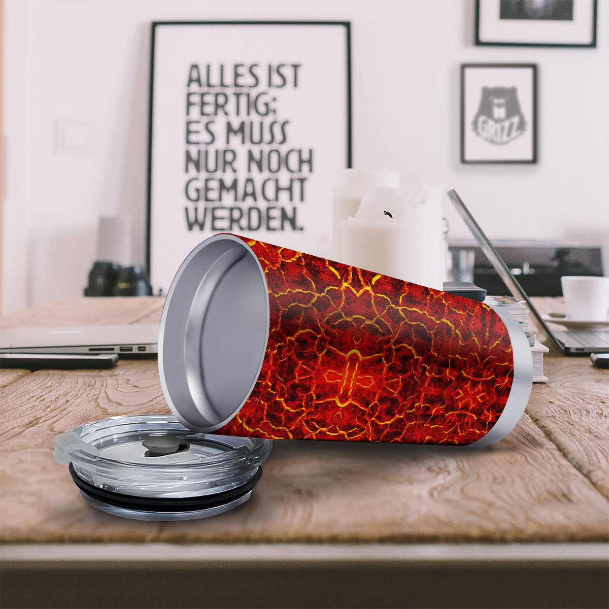 Lava Red Print Pattern Tumbler-grizzshop