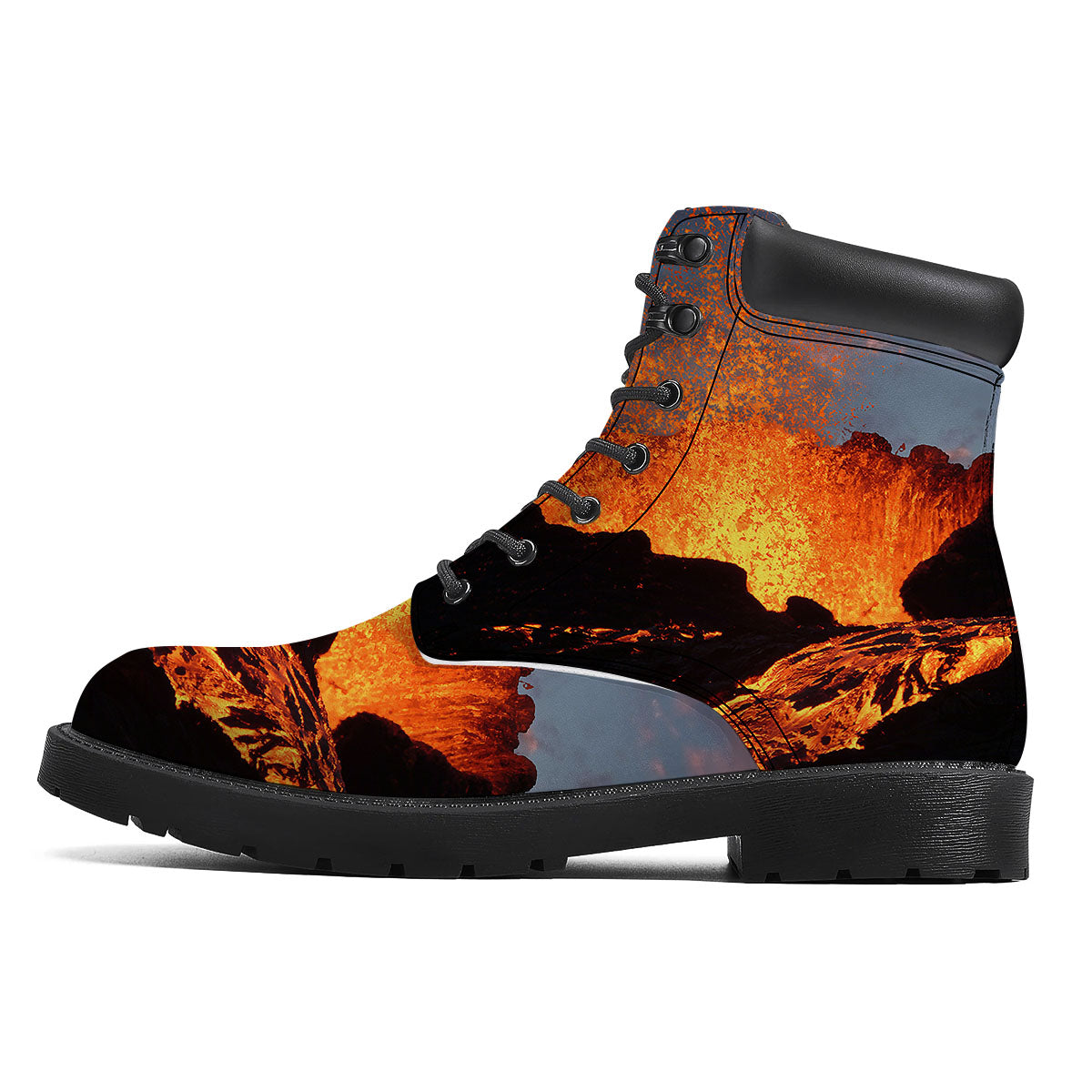 Lava Volcano Print Boots-grizzshop