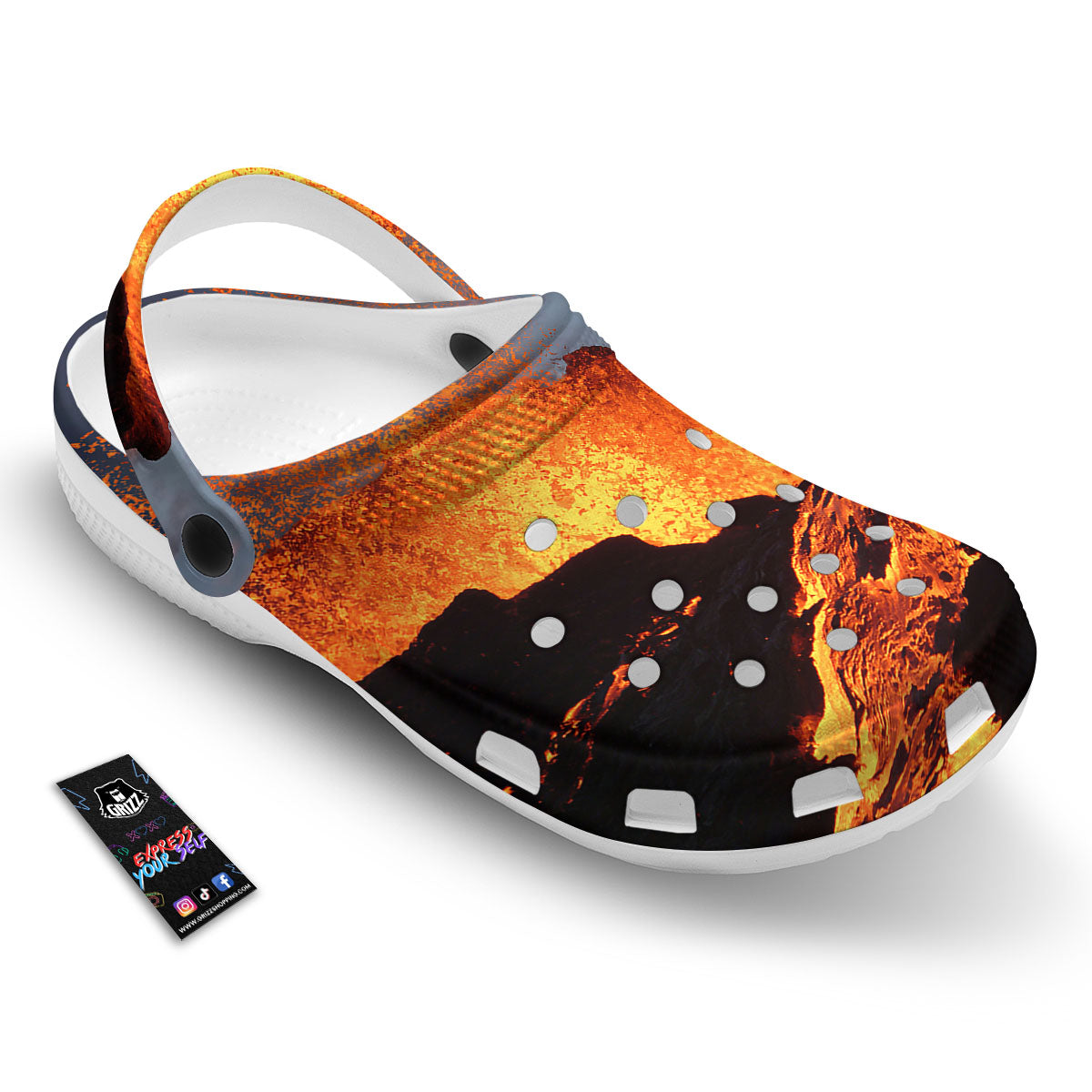 Lava Volcano Print Clog-grizzshop