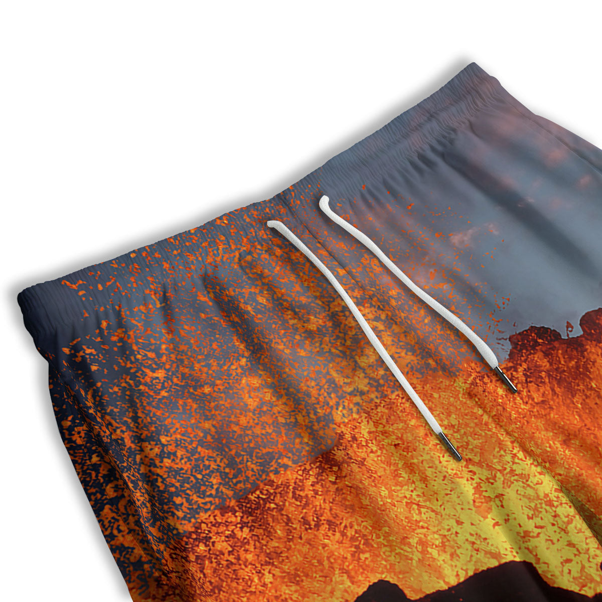 Lava Volcano Print Men's Athletic Shorts