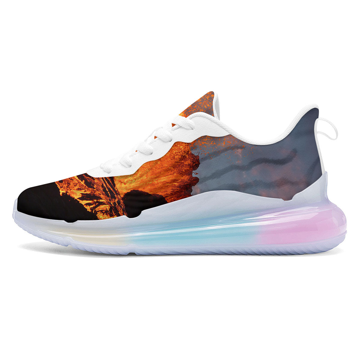 Lava Volcano Print Running Sneakers-grizzshop