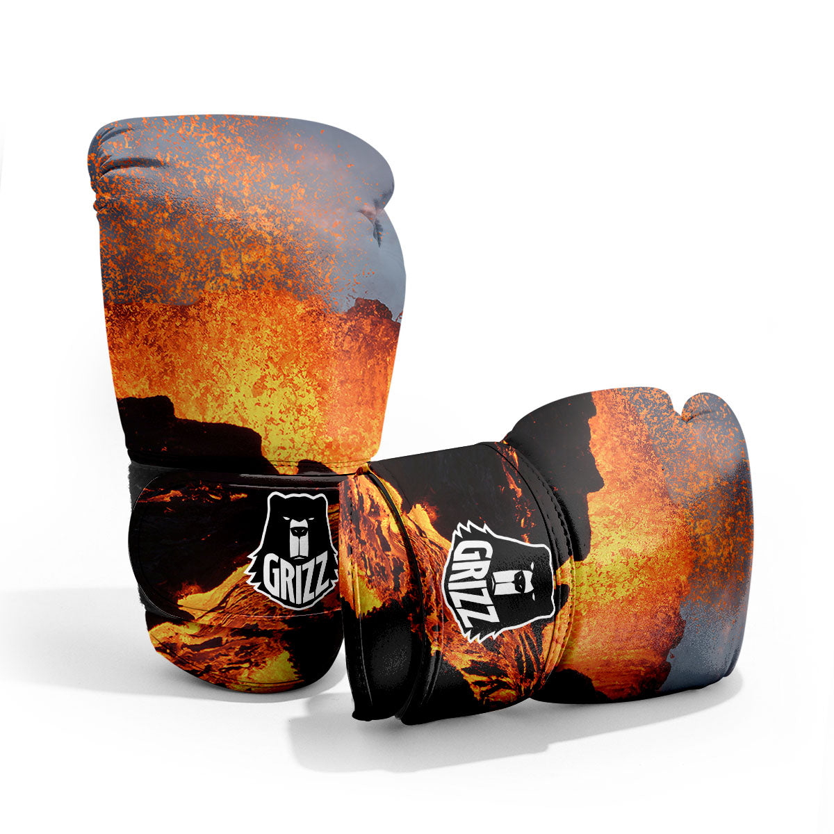 Lava Volcano Print Pro Boxing Glove