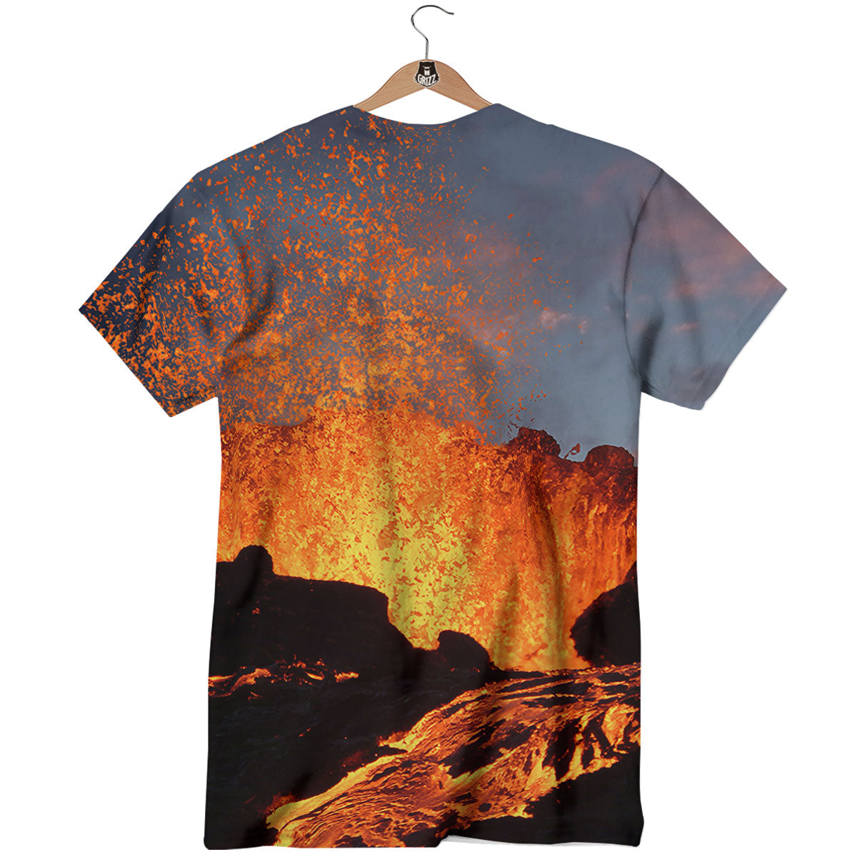 Lava Volcano Print T-Shirt-grizzshop
