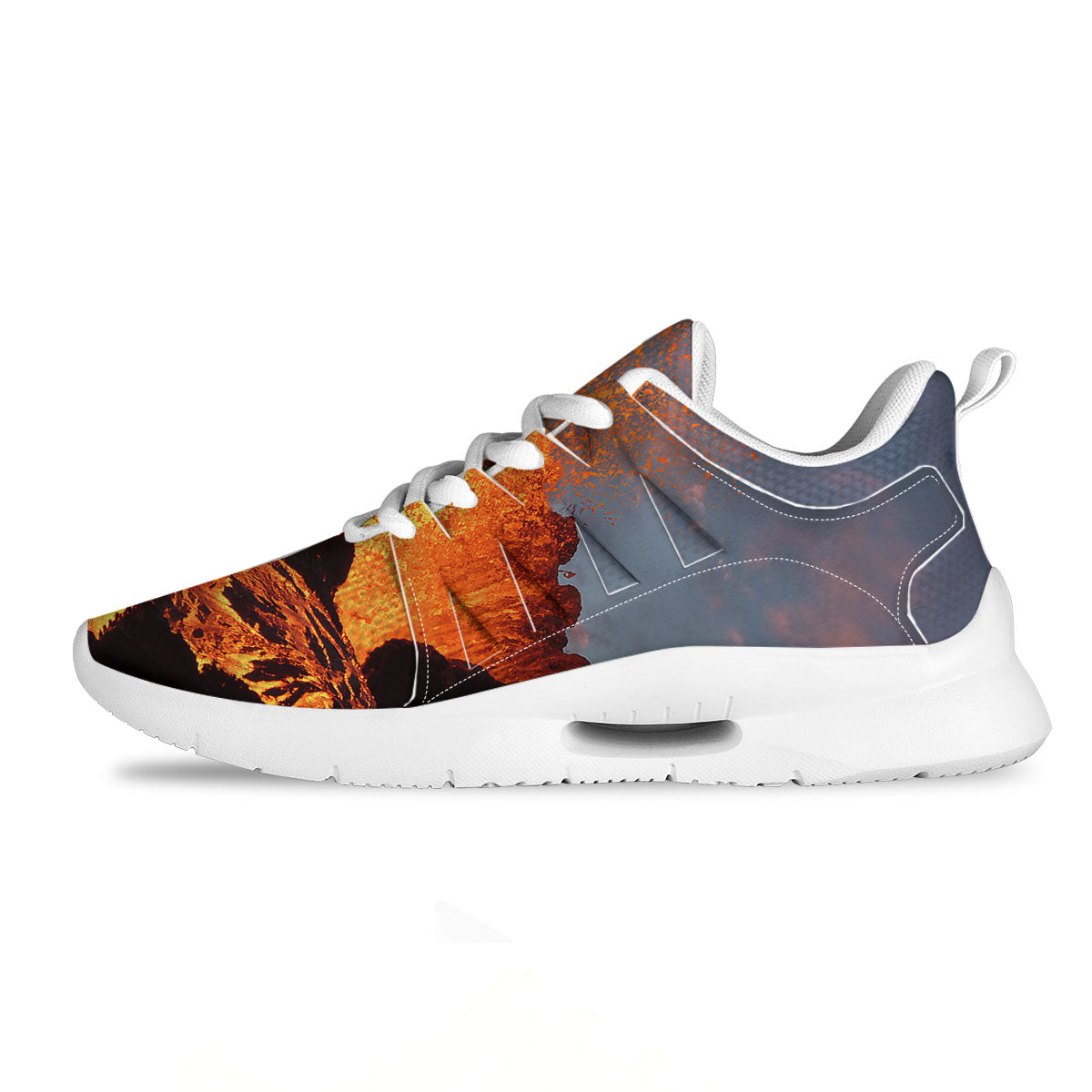 Lava Volcano Print Tennis Shoes-grizzshop