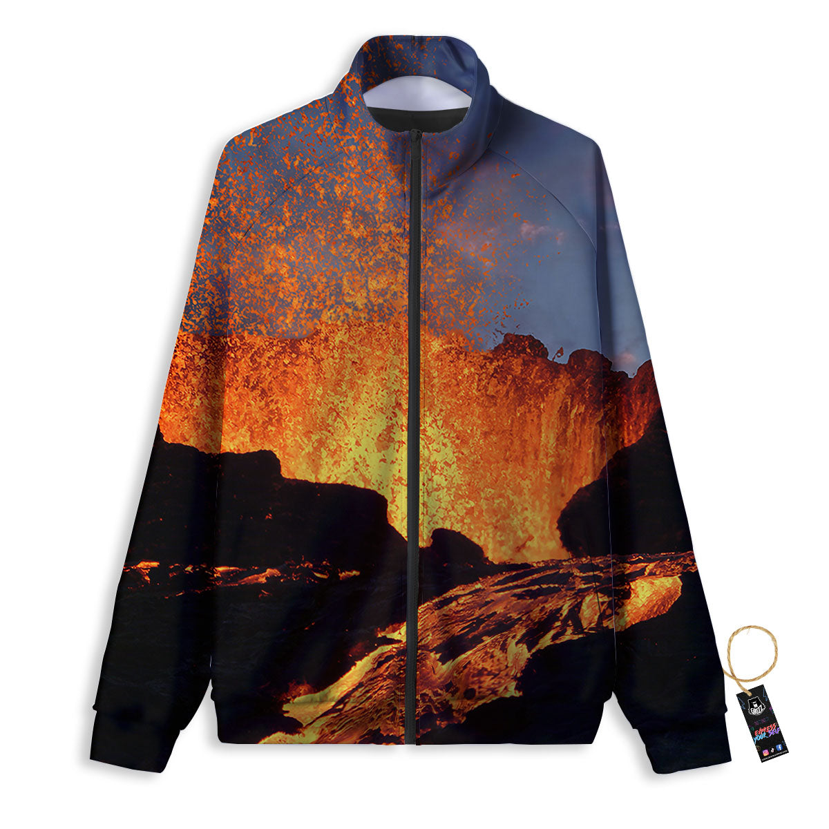 Lava Volcano Print Track Jacket-grizzshop