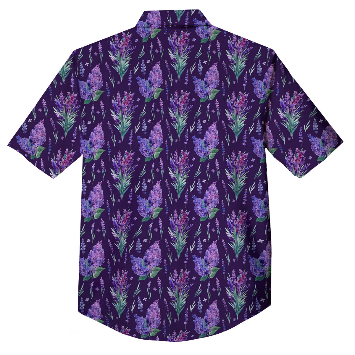 Lavender Purple Print Pattern Button Up Shirt-grizzshop