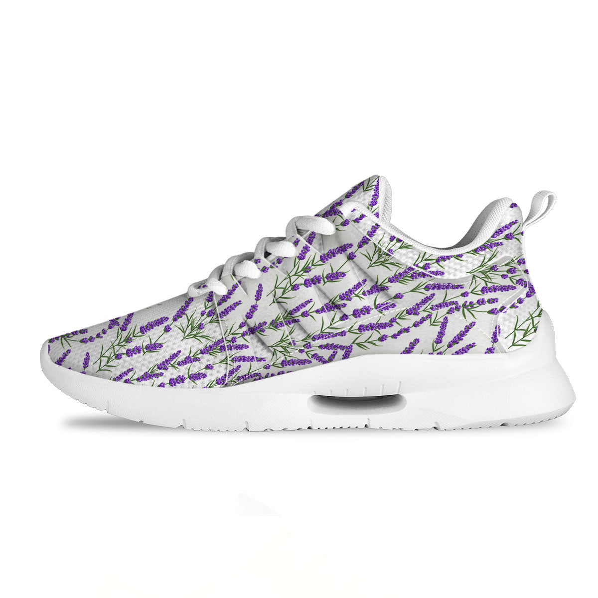 Lavender White And Purple Print Pattern Tennis Shoes-grizzshop