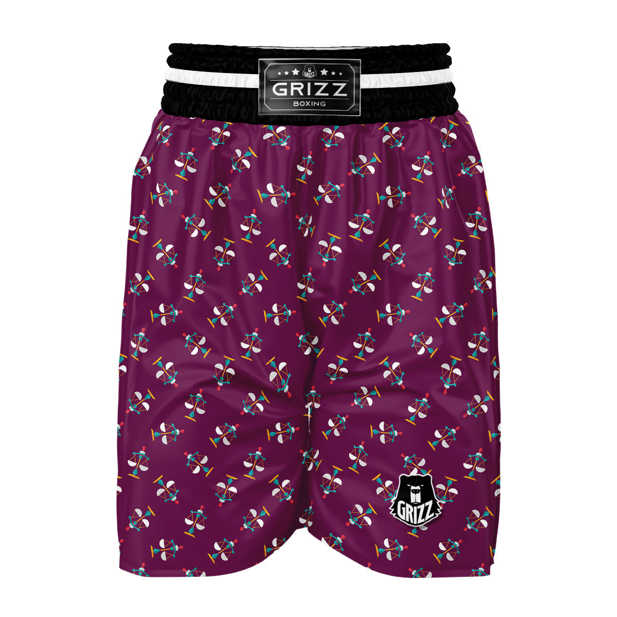 Lawyer Justice Scale Purple Print Pattern Boxing Shorts-grizzshop