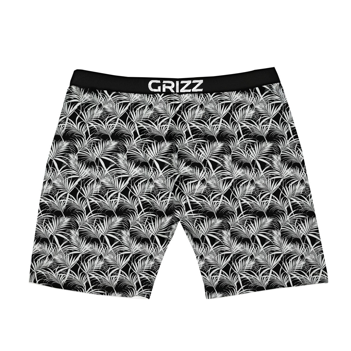 Leaf Aloha Black Palm Print Pattern Boxer Briefs-grizzshop