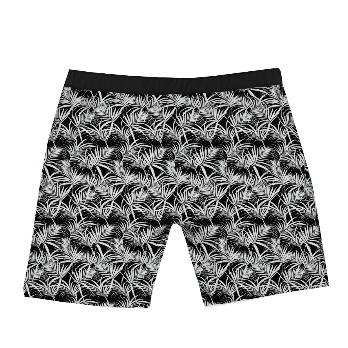 Leaf Aloha Black Palm Print Pattern Boxer Briefs-grizzshop