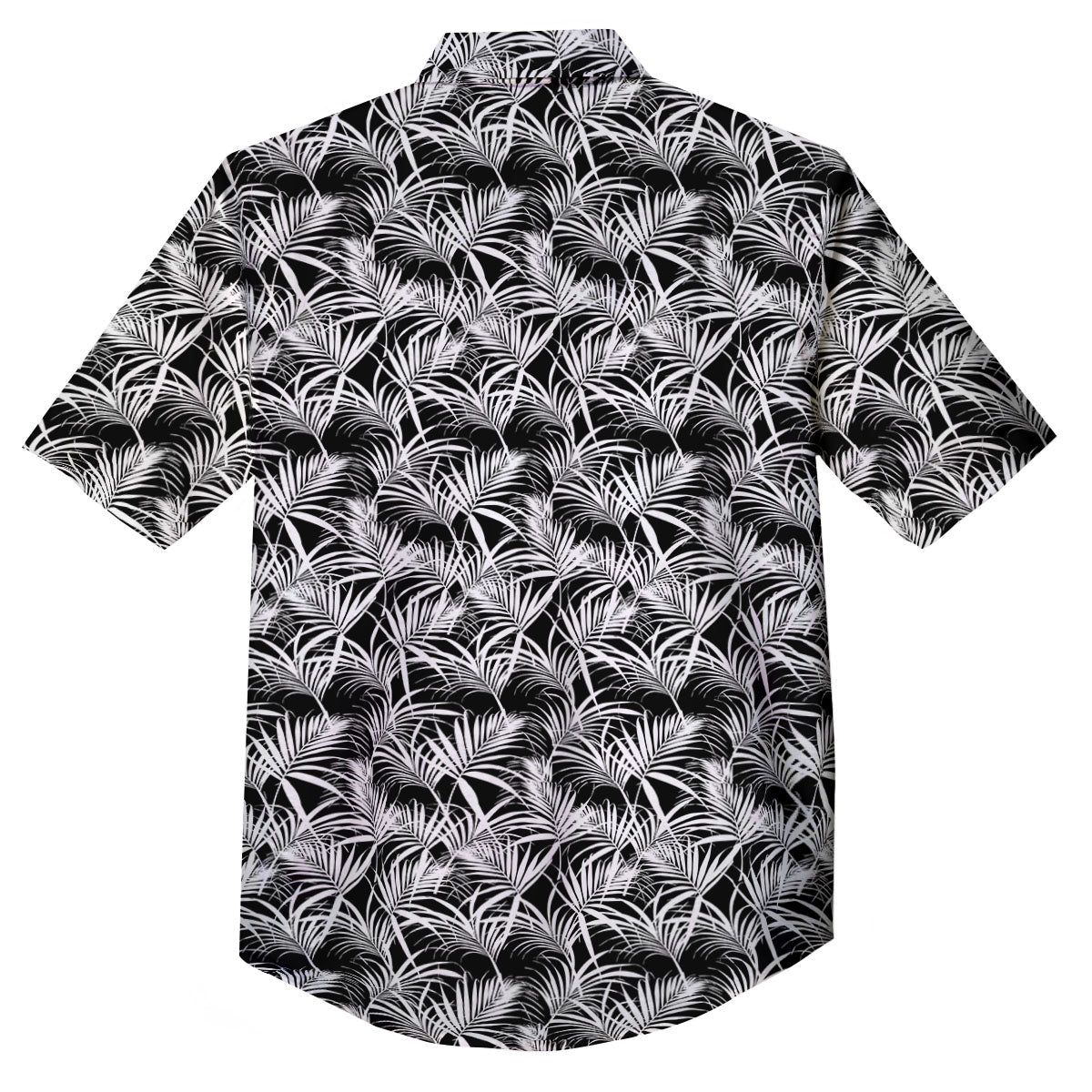 Leaf Aloha Black Palm Print Pattern Button Up Shirt-grizzshop