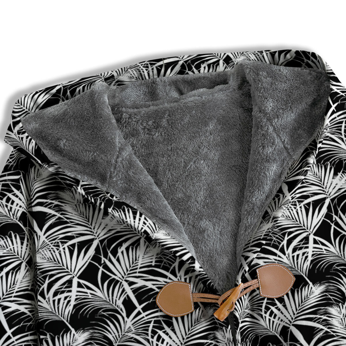 Leaf Aloha Black Palm Print Pattern Men's Windbreaker Jacket-grizzshop