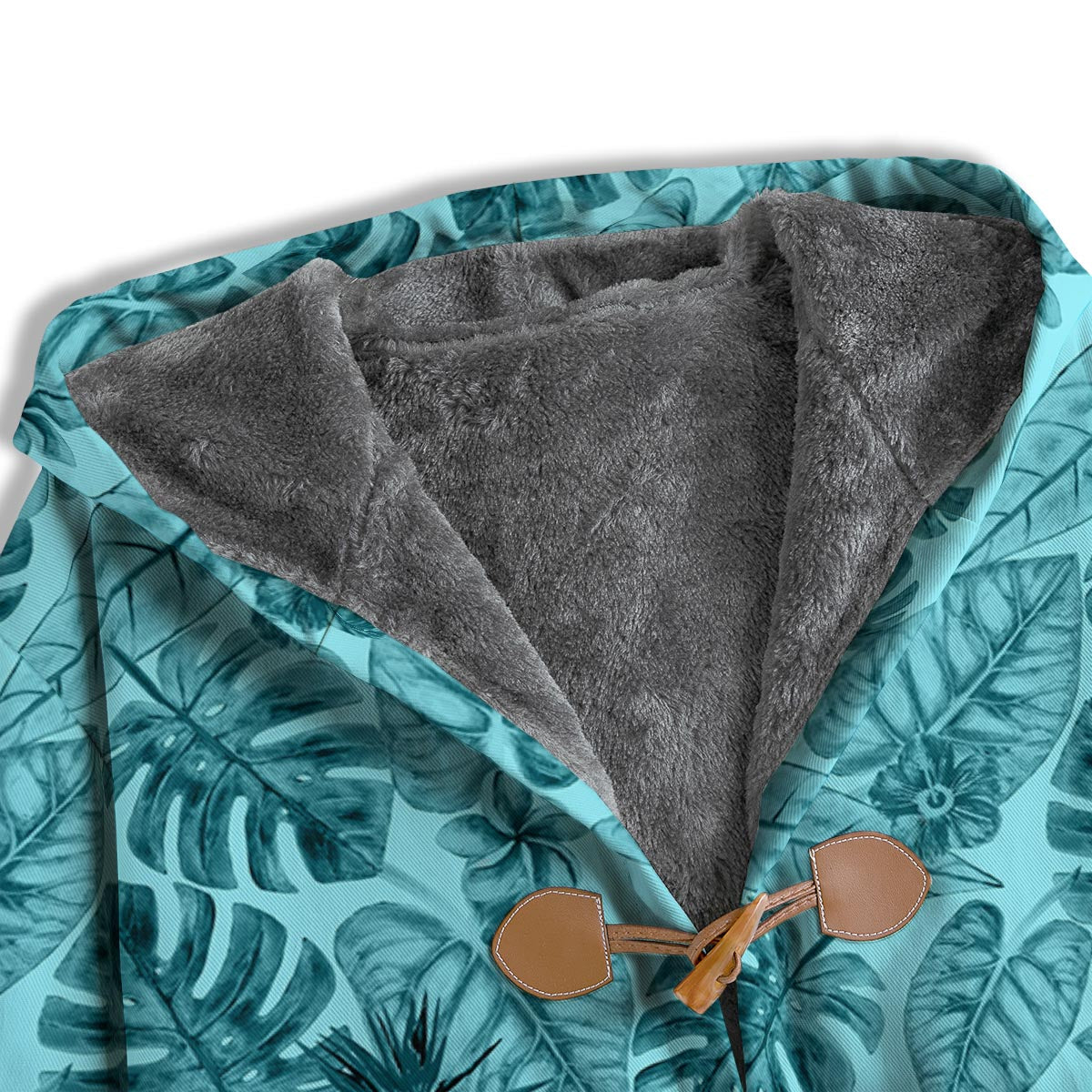 Leaf Flower Teal Hawaiian Print Pattern Men's Windbreaker Jacket-grizzshop