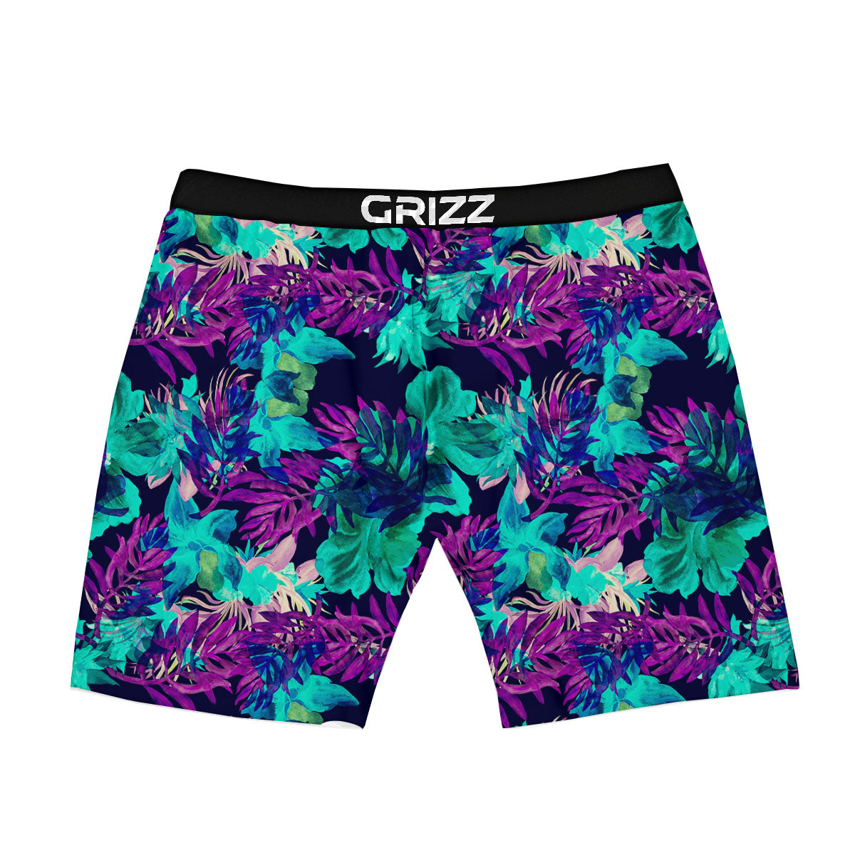 Leaf Green And Purple Print Pattern Boxer Briefs-grizzshop