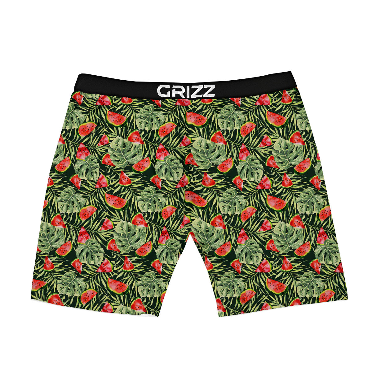 Leaf Palm Watermelon Black Print Pattern Boxer Briefs-grizzshop