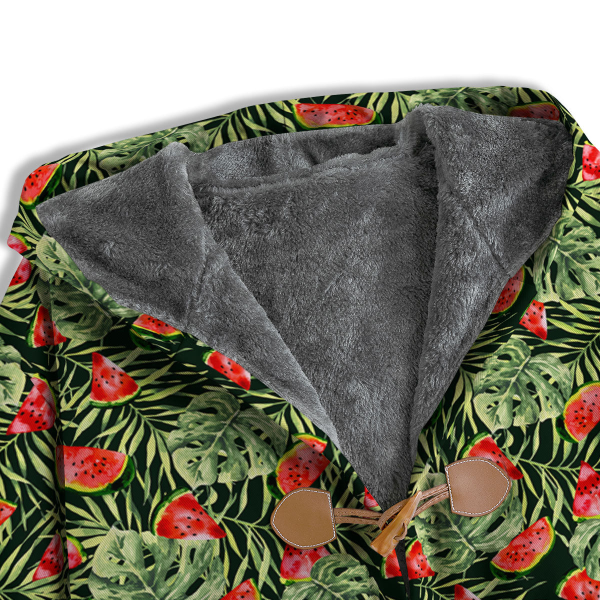 Leaf Palm Watermelon Black Print Pattern Men's Windbreaker Jacket-grizzshop