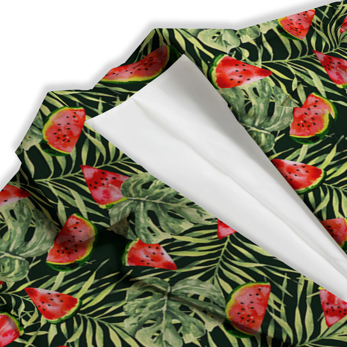 Leaf Palm Watermelon Black Print Pattern Women's Blazer-grizzshop