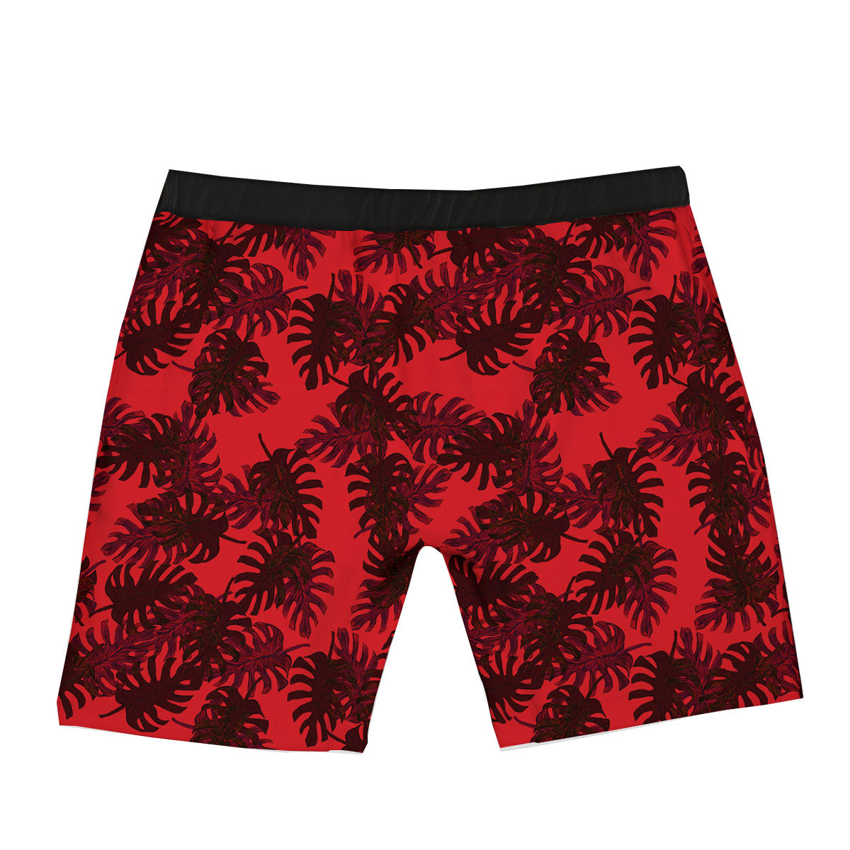 Leaf Red Print Pattern Boxer Briefs-grizzshop
