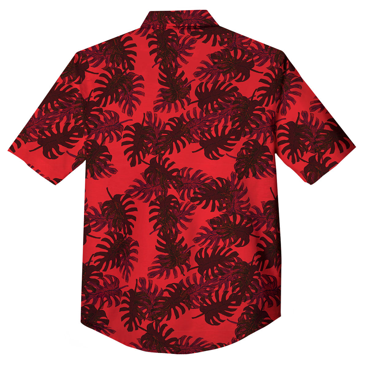 Leaf Red Print Pattern Button Up Shirt-grizzshop