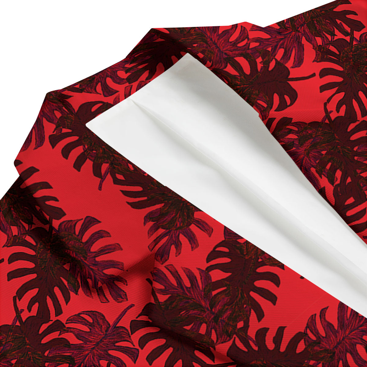 Leaf Red Print Pattern Men's Blazer-grizzshop