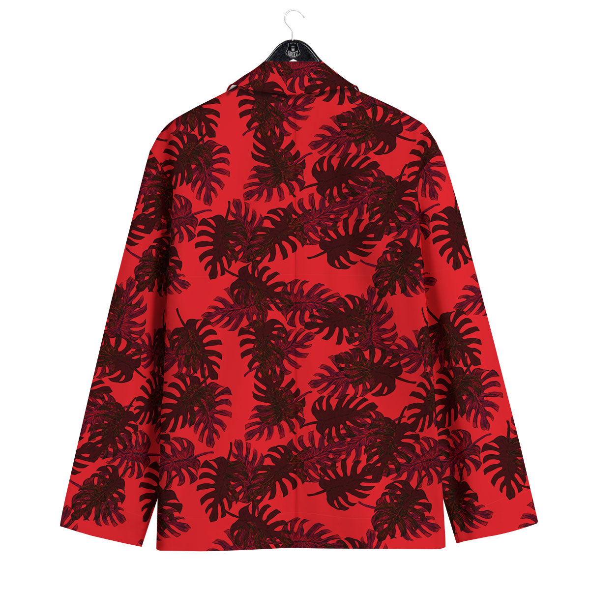 Leaf Red Print Pattern Men's Sport Coat-grizzshop
