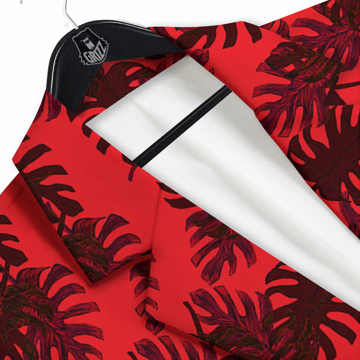 Leaf Red Print Pattern Men's Sport Coat-grizzshop