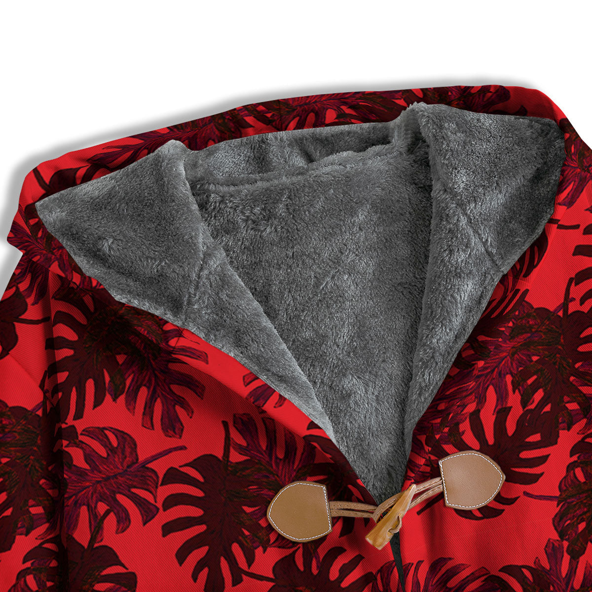 Leaf Red Print Pattern Men's Windbreaker Jacket-grizzshop