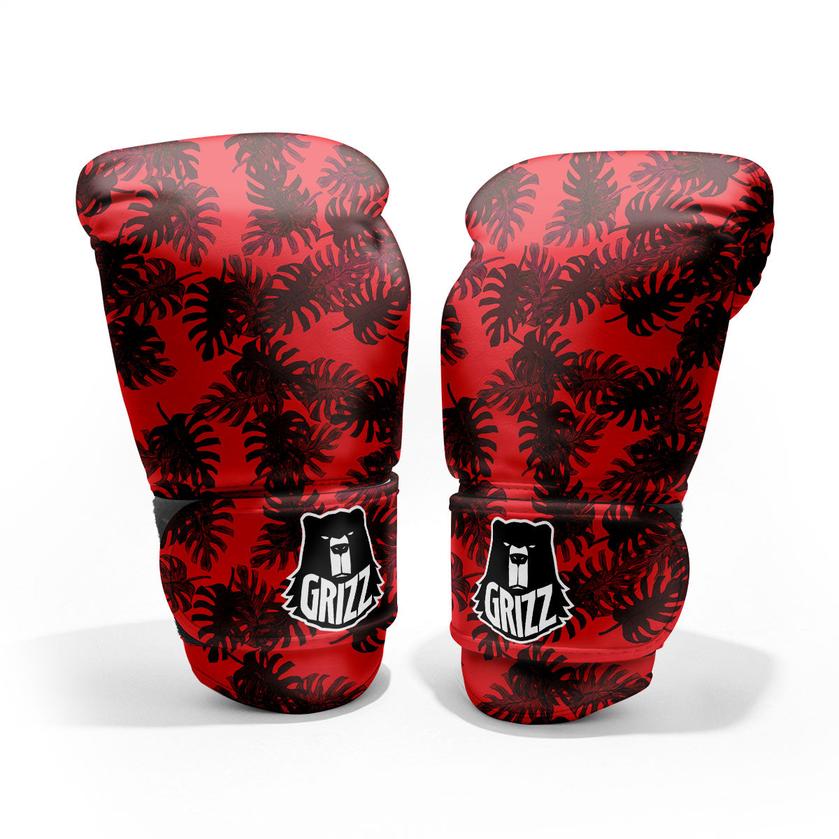 Leaf Red Print Pattern Pro Boxing Glove