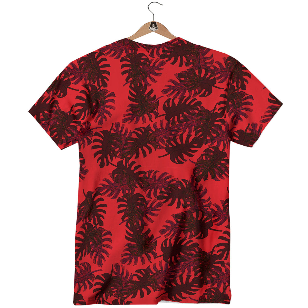 Leaf Red Print Pattern T-Shirt-grizzshop