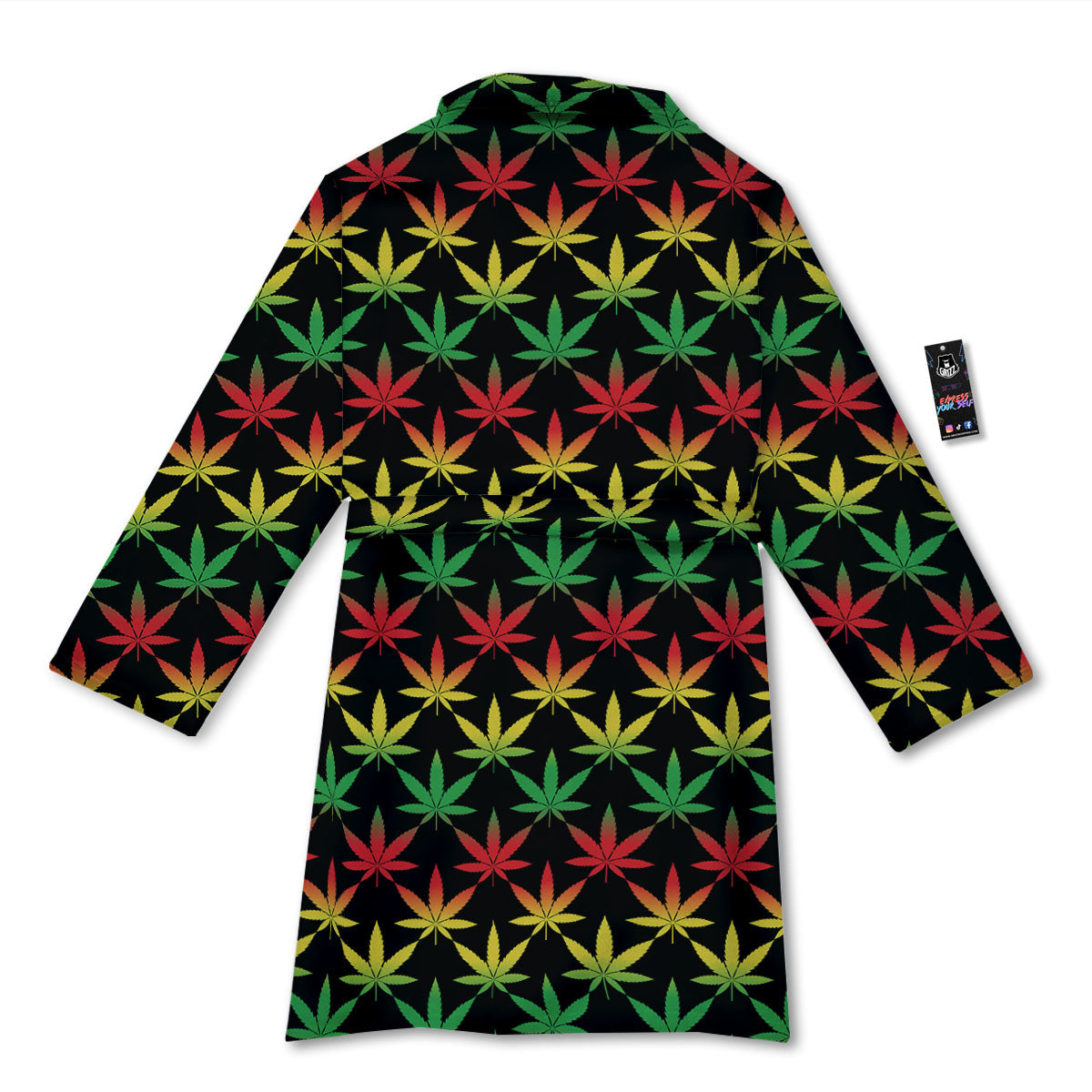 Leaf Reggae Marijuana Print Pattern Bathrobe-grizzshop