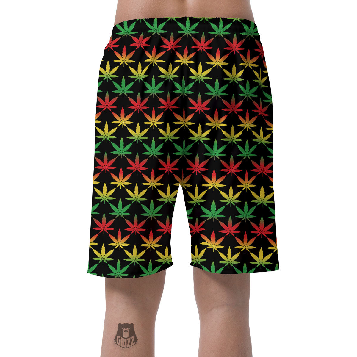 Leaf Reggae Marijuana Print Pattern Men's Shorts-grizzshop