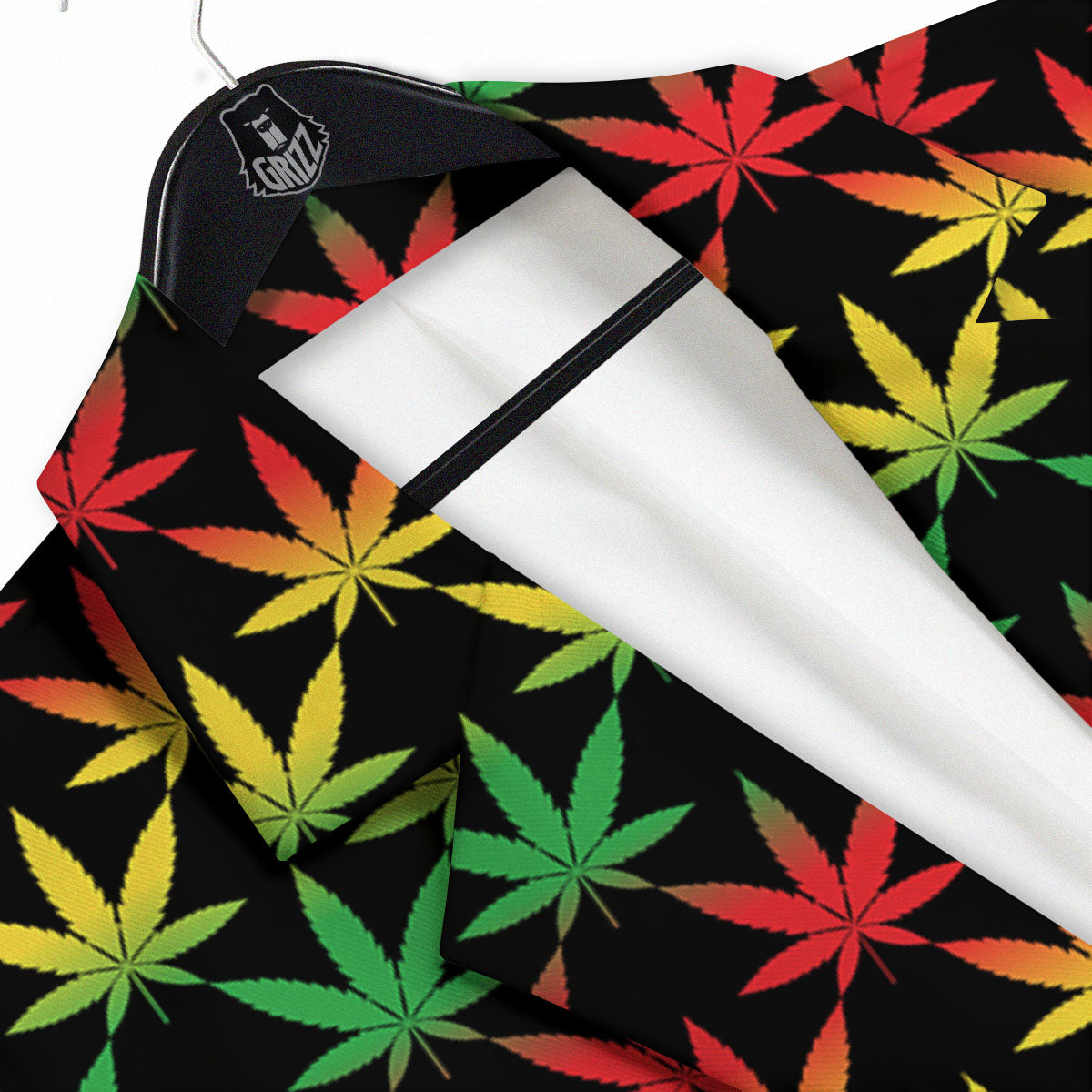 Leaf Reggae Marijuana Print Pattern Men's Sport Coat-grizzshop