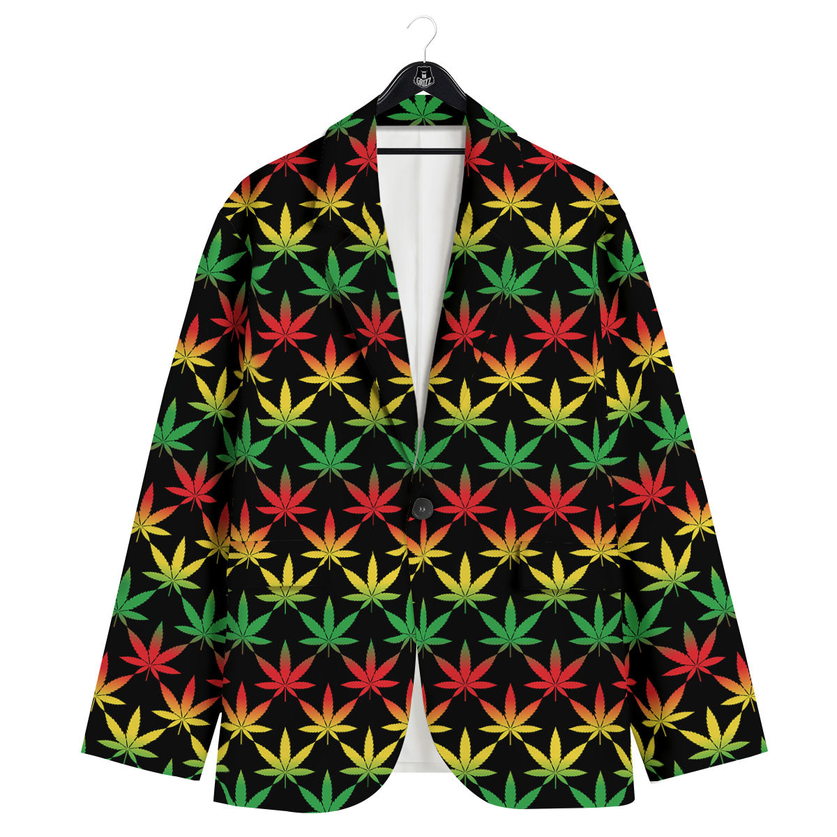 Leaf Reggae Marijuana Print Pattern Men's Sport Coat-grizzshop