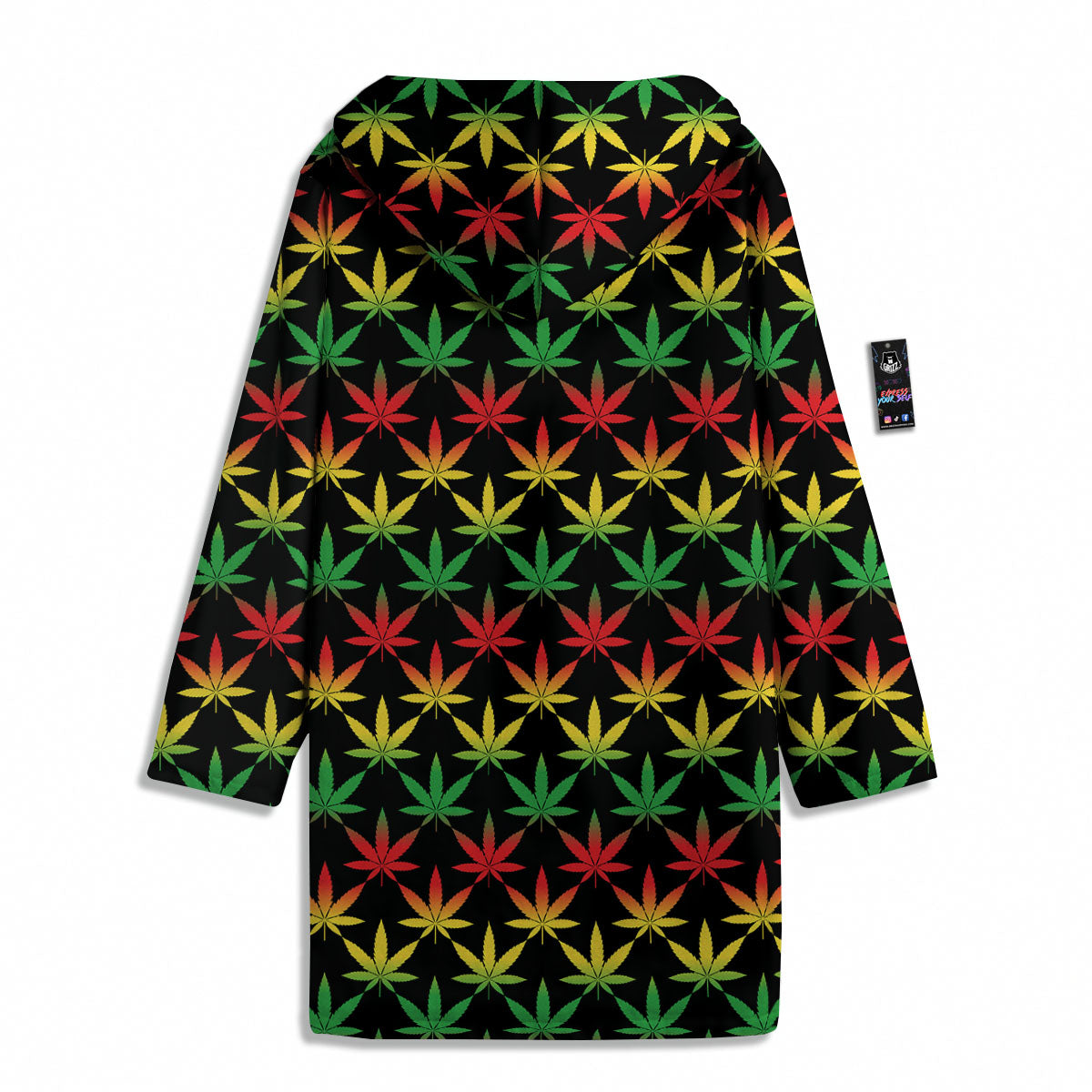 Leaf Reggae Marijuana Print Pattern Men's Windbreaker Jacket-grizzshop