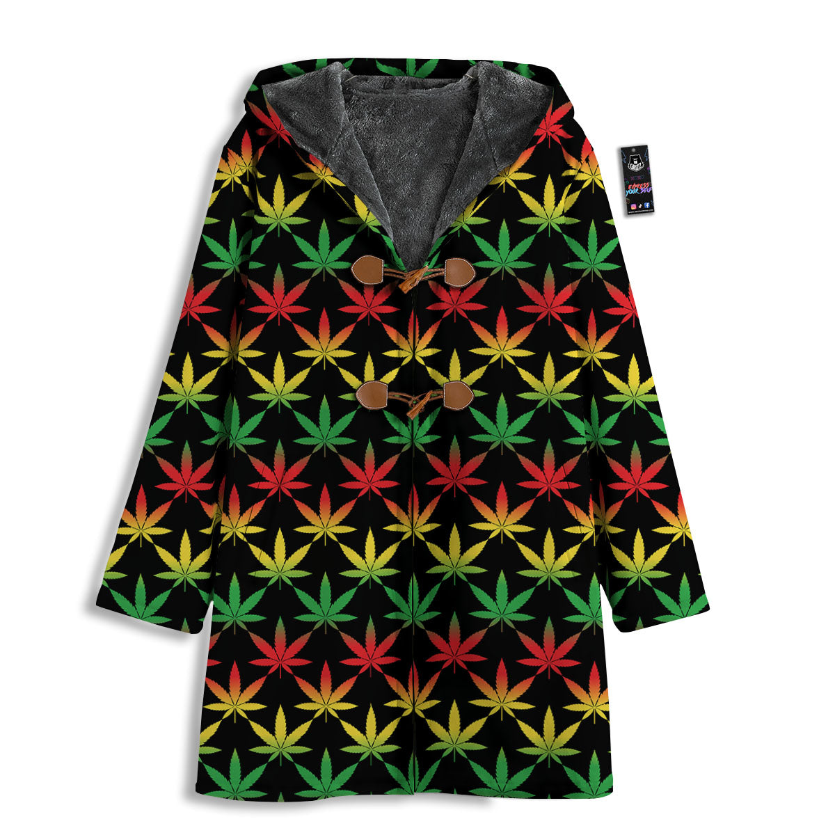 Leaf Reggae Marijuana Print Pattern Men's Windbreaker Jacket-grizzshop