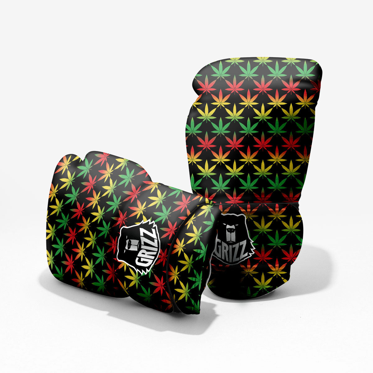 Leaf Reggae Marijuana Print Pattern Sparring Gloves-grizzshop