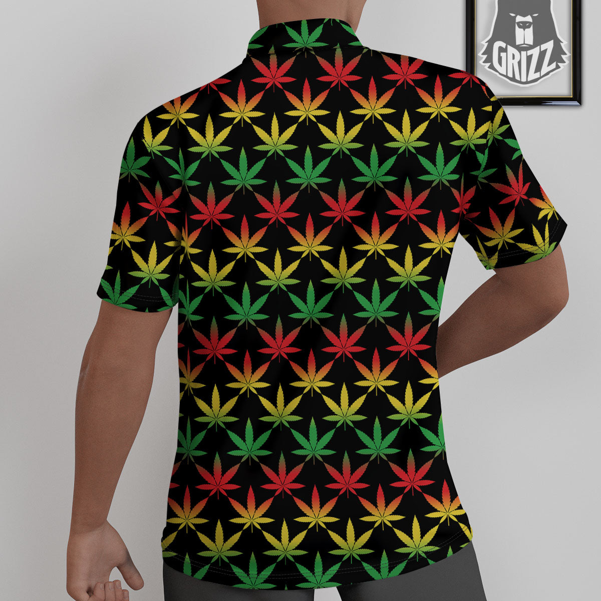 Leaf Reggae Marijuana Print Pattern Untucked Shirts-grizzshop