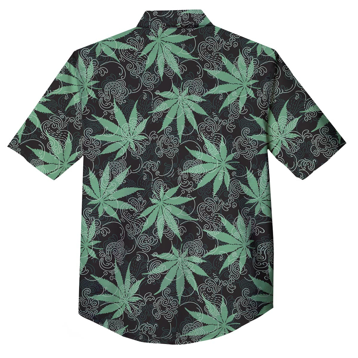 Leaf Swirl Cannabis Print Pattern Button Up Shirt-grizzshop