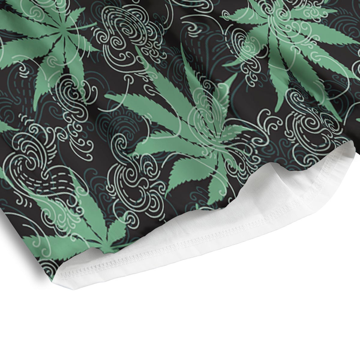 Leaf Swirl Cannabis Print Pattern Men's Athletic Shorts