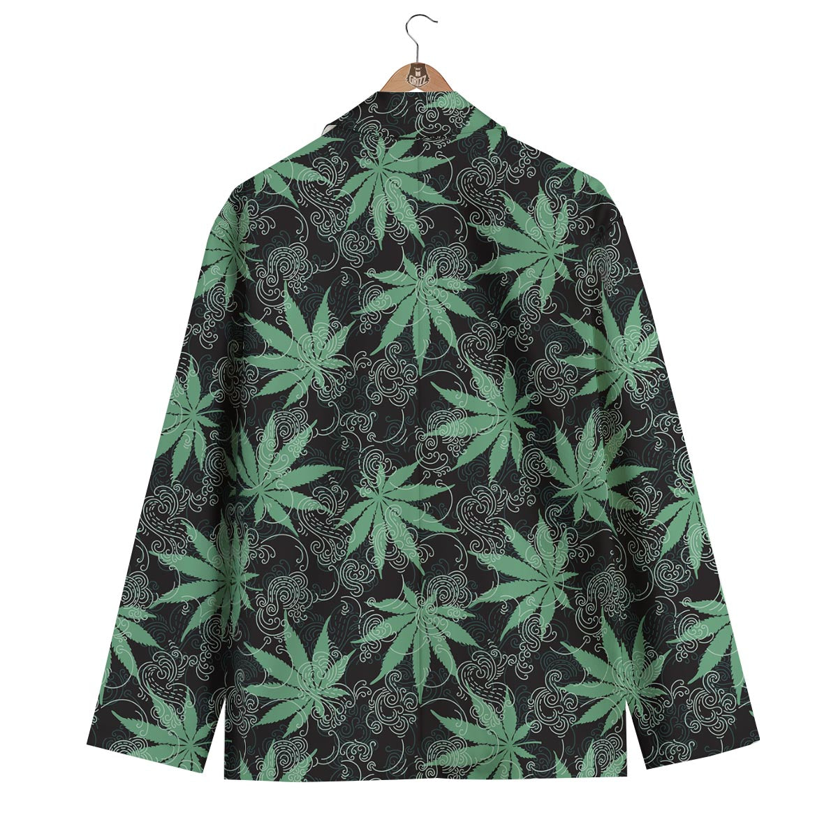 Leaf Swirl Cannabis Print Pattern Men's Blazer-grizzshop