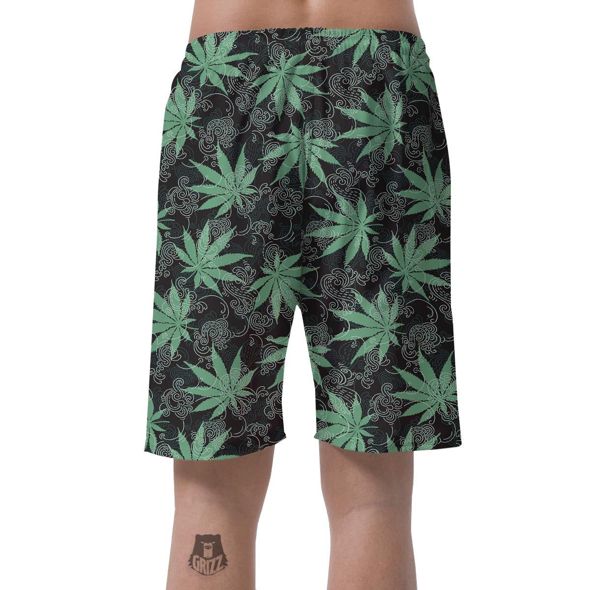 Leaf Swirl Cannabis Print Pattern Men's Shorts-grizzshop