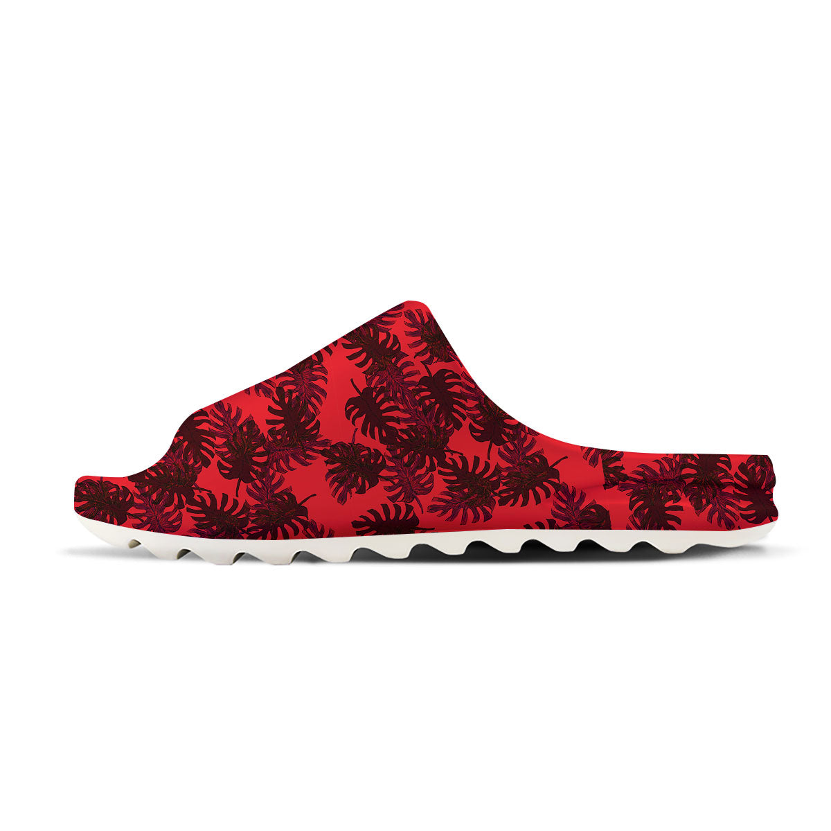 Leaf Red Print Pattern Sandals-grizzshop