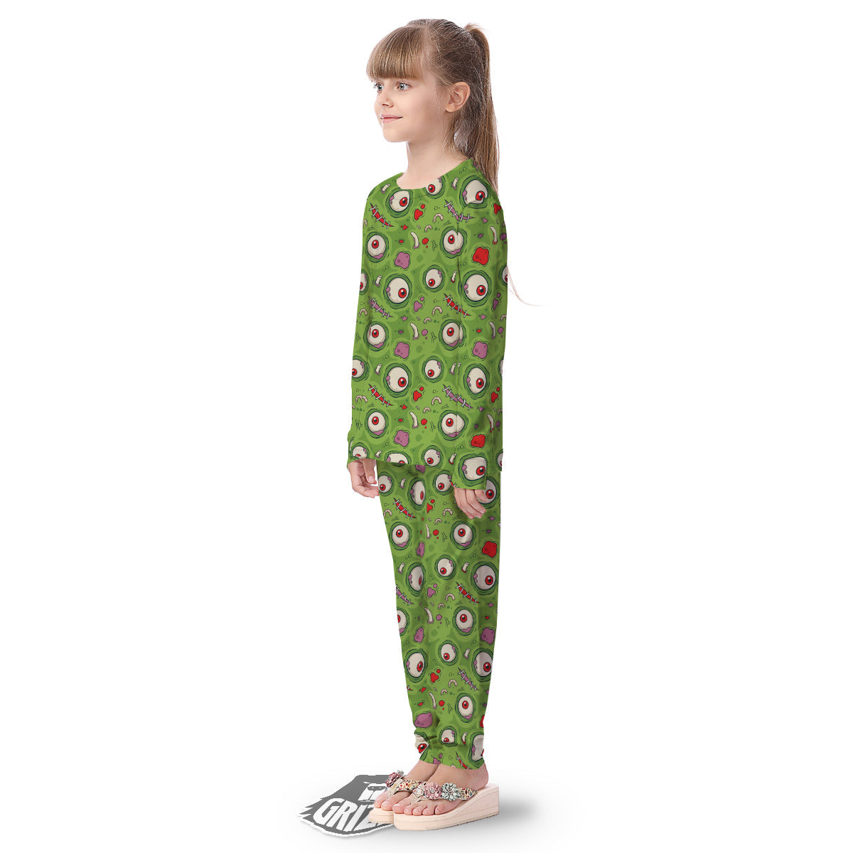 Leateher Face Zombie Print Pattern Kid's Pajamas-grizzshop