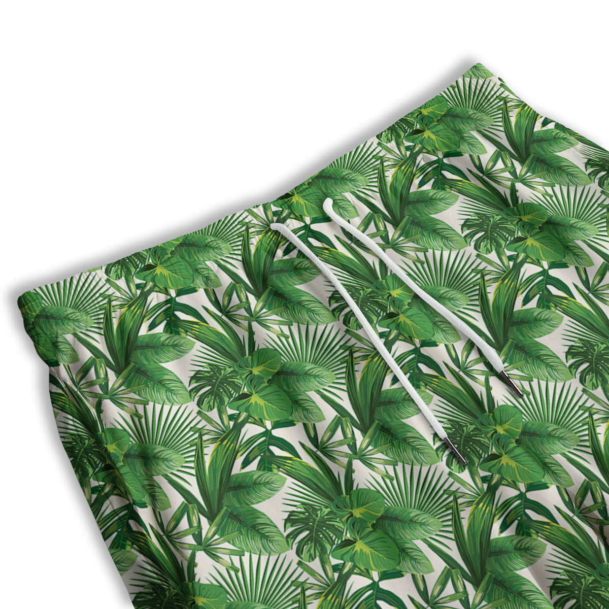 Leaves Hawaiian Palm Print Pattern Men's Athletic Shorts