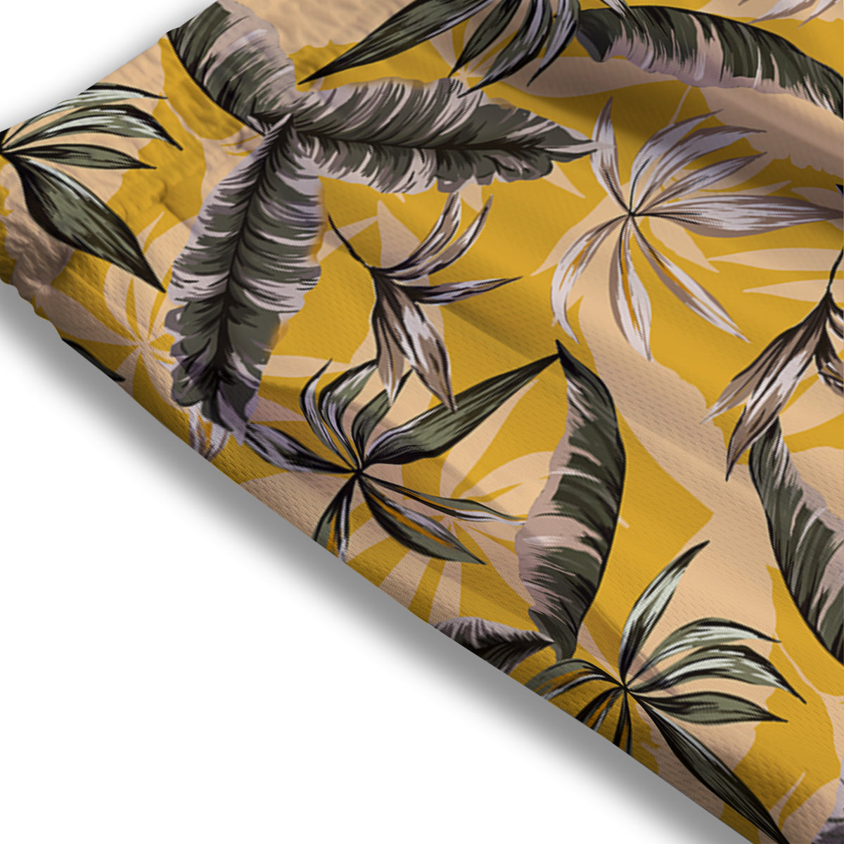 Leaves Monstera Yellow Print Pattern Mesh Shorts