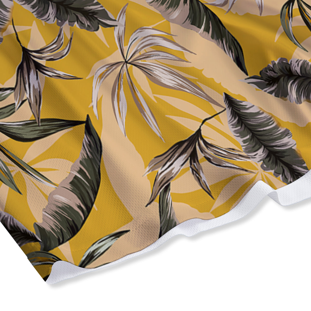 Leaves Monstera Yellow Print Pattern Mesh Shorts