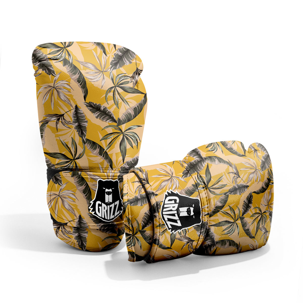 Leaves Monstera Yellow Print Pattern Pro Boxing Glove